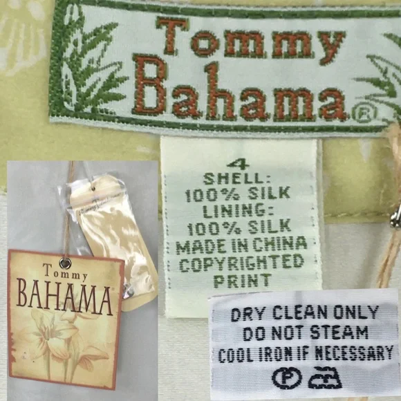 TOMMY BAHAMA Vintage Silk Pleated Floral Tropical Hawaiian Wrap Mini Skirt 4 - Picture 14 of 15